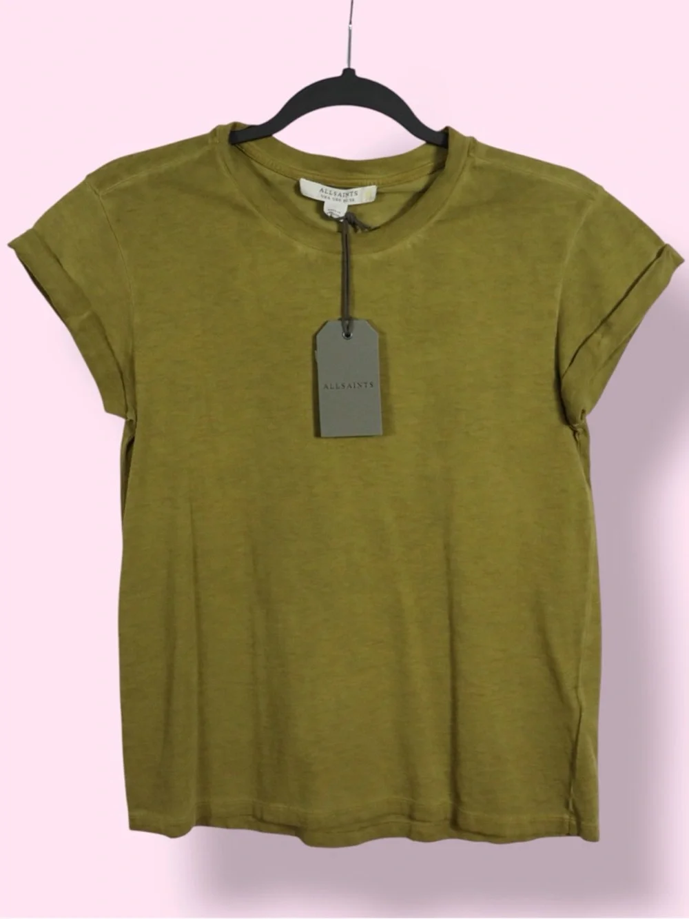 AllSaints Anna Tee Olive Green Women’s Size US 0 (UK 4) NWT Film Worn The Boys - Picture 1 of 10